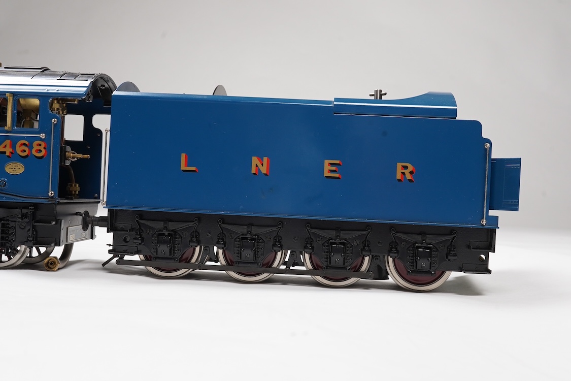 A Gauge One Aster Hobbies live steam LNER Class A4, 4-6-2 tender locomotive, Mallard 4468, the factory ‘Built Up’ version, spirit fired working three cylinder motion, with assembly instructions, operating instructions, a